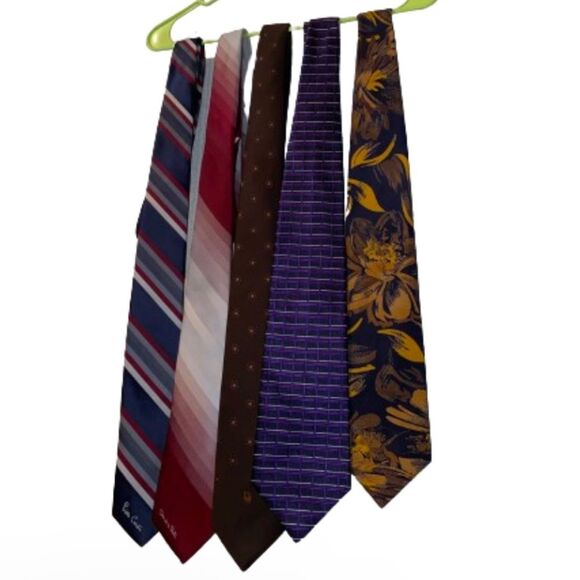 Lot of 5 Luxury Men’s Neck Ties- Christian Dior, Oscar dela Renta, Mulberry - Picture 1 of 11